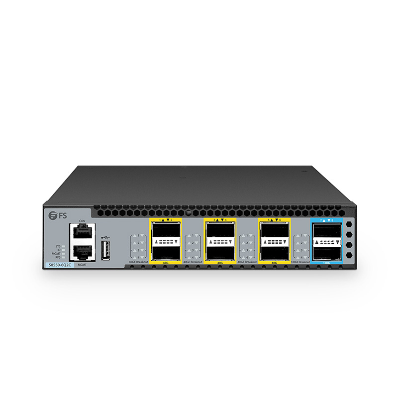 FS S8550-6Q2C, 8-Port Ethernet L3 Switch, 6 x 40Gb QSFP+, with 2 x 100G QSFP28, Support MPLS&MLAG Hot 158185 - Görsel 5