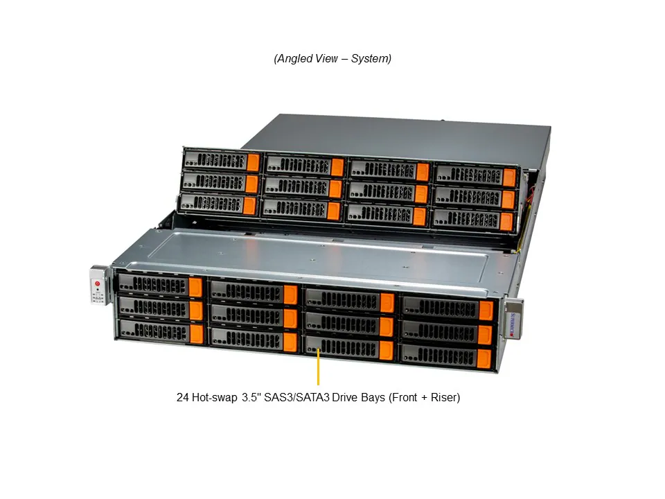Supermicro 2U 24 Drive Intel Xeon Gold Serisi Depolama Sunucusu (SSG-521E-E1CR24H-G1) Hızlı Teslimat - Görsel 2