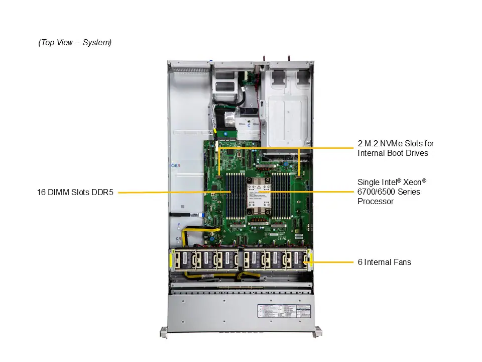 Supermicro 2U Gold Series Hyper Server SYS-212H-TN-G1 | Intel Xeon 6 2U Server | Gold Serisi Hızlı Teslimat - Görsel 6