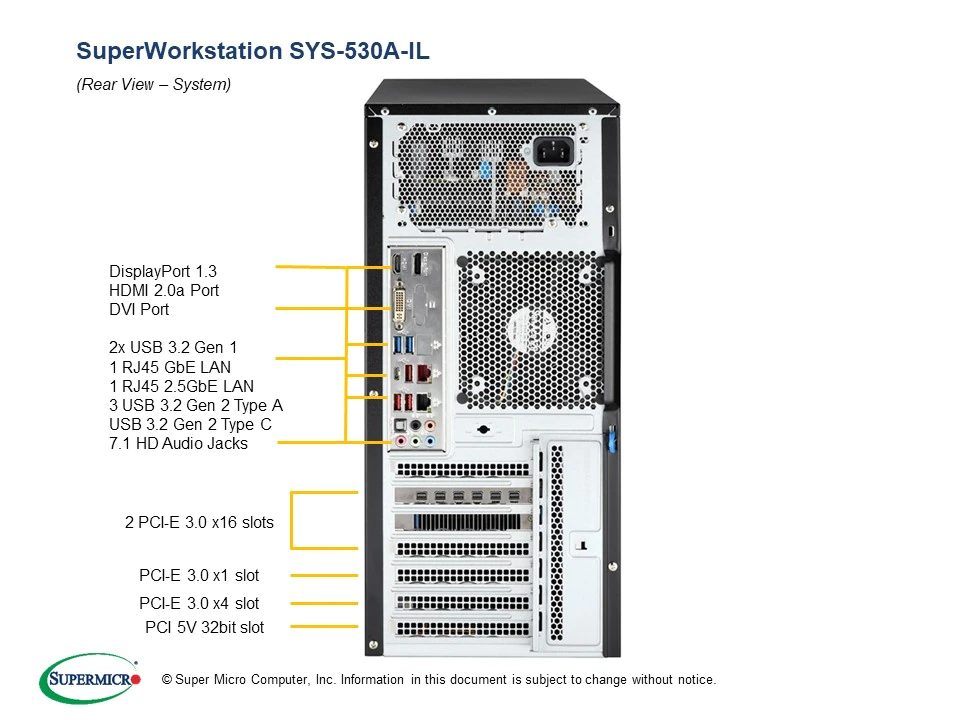 Super Workstation SYS-530A-IL Workstation - Görsel 4