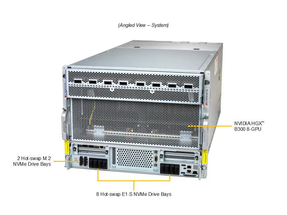 Supermicro AS-8126GS-NB3RT: NVIDIA HGX B300 ve Çift AMD EPYC™ İşlemcili 8U Yapay Zeka Sunucusu - Görsel 2