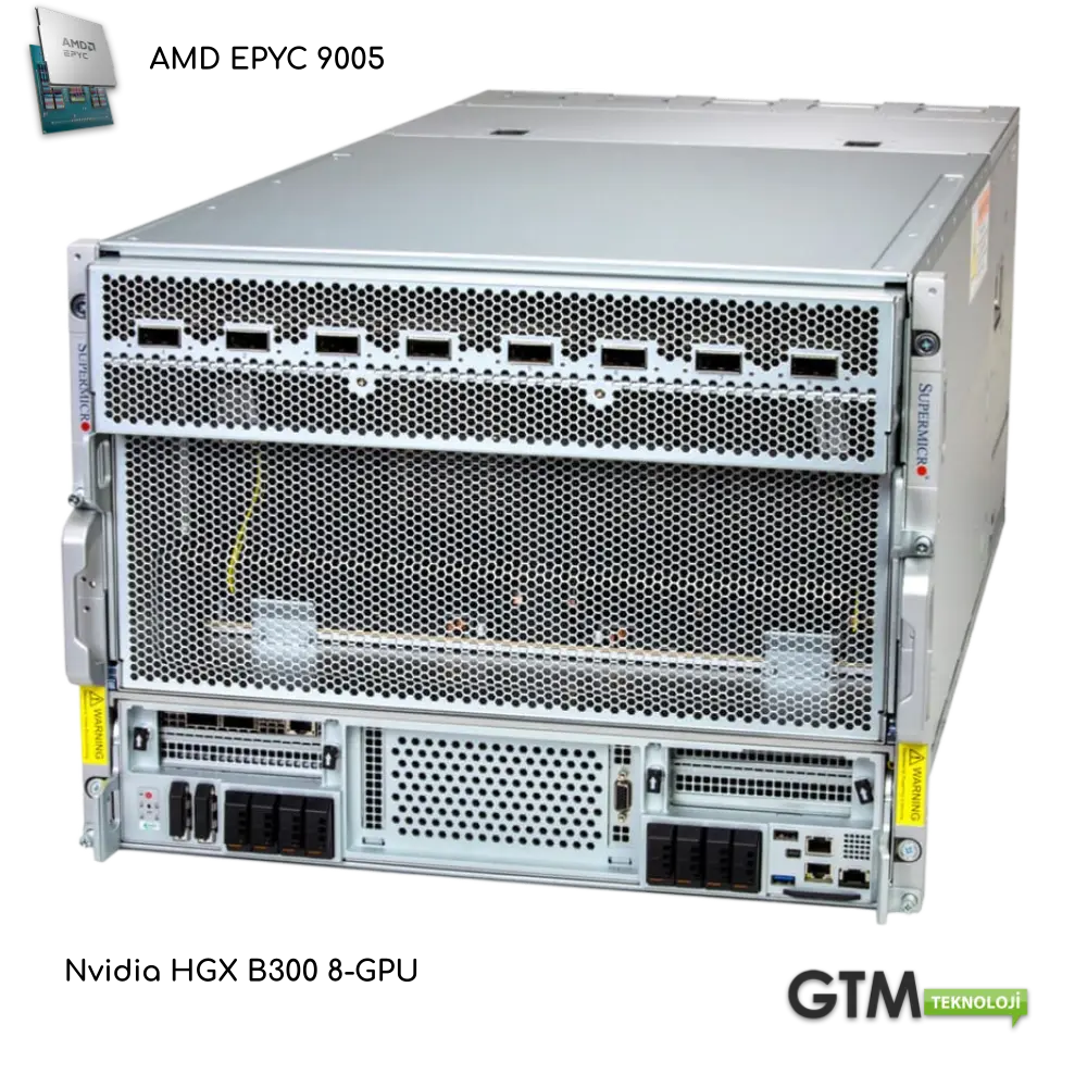 Supermicro AS-8126GS-NB3RT: NVIDIA HGX B300 ve Çift AMD EPYC™ İşlemcili 8U Yapay Zeka Sunucusu