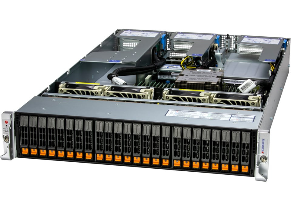 Supermicro AS-2115HS-TNR 2U Hyper Gold Serisi sunucu — AMD EPYC, 24x NVMe