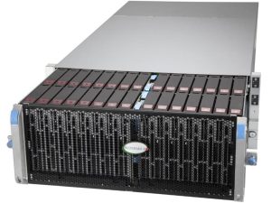 Supermicro SSG-542B-DE1CR90 — 4U 2 düğümlü üstten yüklemeli depolama sunucusu, 90 sürücü yuvası