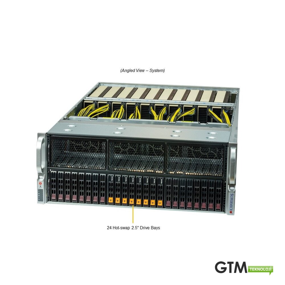 Supermicro AS-4125GS-TNRT1 sunucu açılı görünüm