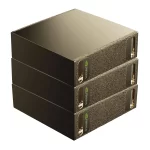 NVIDIA DGX Spark 3'lü ring cluster — üç ünite istiflenmiş