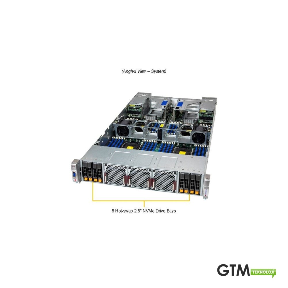Supermicro SYS-242H-NR sunucu açılı görünüm