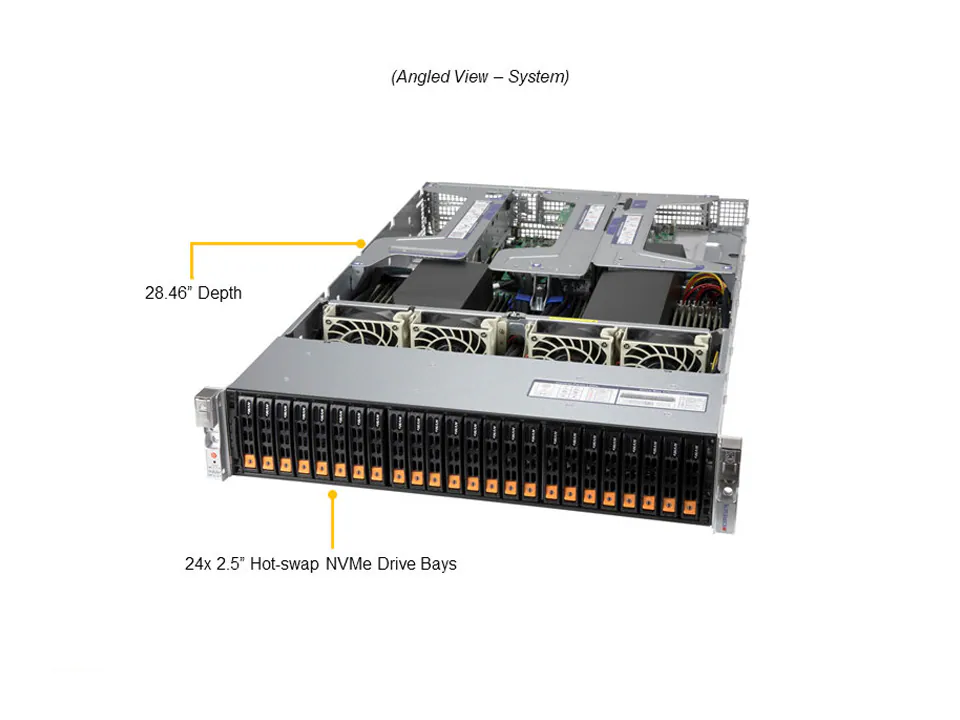 Supermicro AS-2124US-TNRP 2U Ultra AMD Sunucu – 24x Hot-Swap NVMe Sürücü - Görsel 2