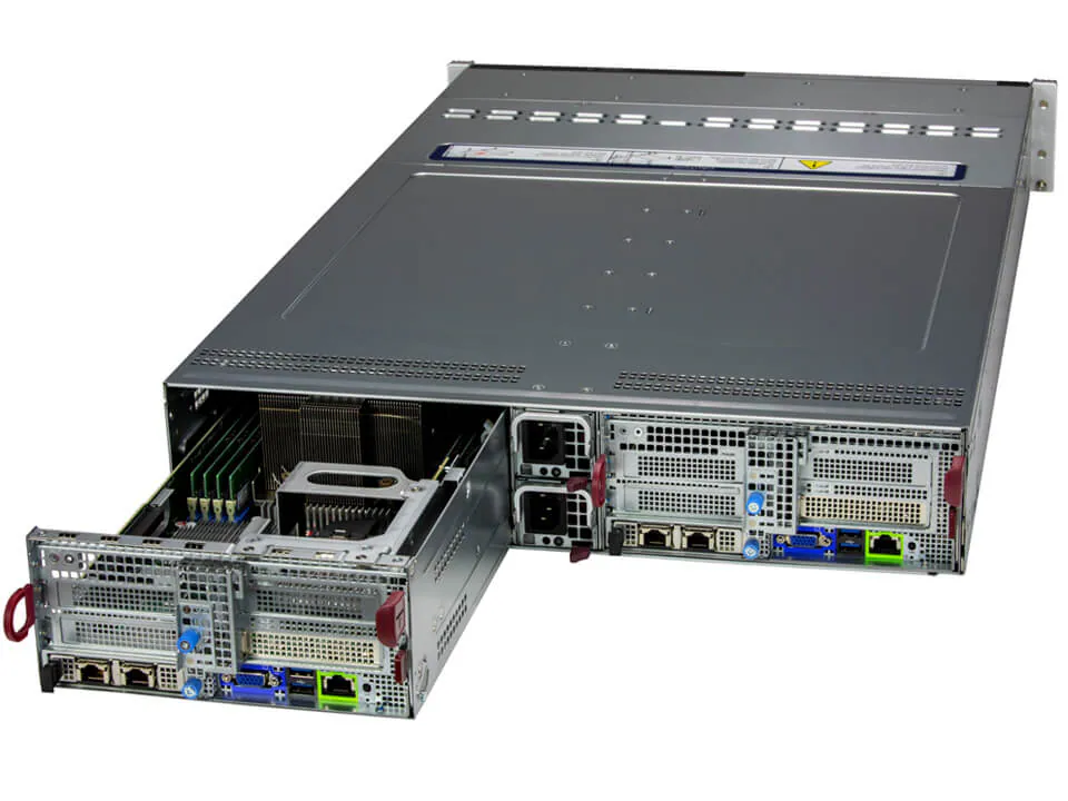 Supermicro SYS-221BT-DNTR 2U BigTwin Server – 2 Node, 12x NVMe/SATA