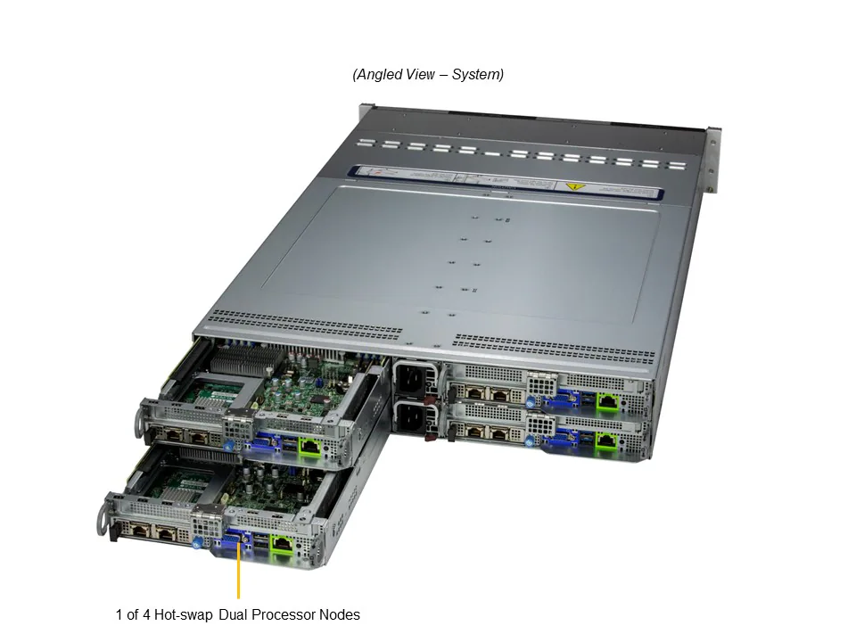 Supermicro SYS-221BT-HNC8R 2U BigTwin Server – 4 Node, 6x NVMe/SAS - Görsel 2