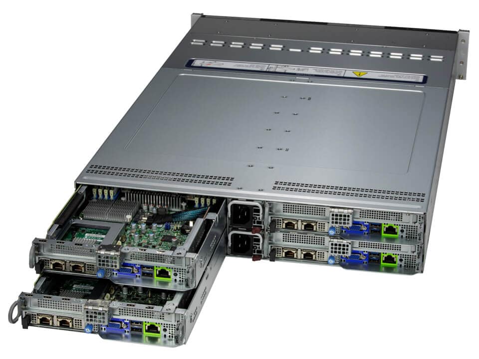 Supermicro SYS-221BT-HNTR 2U BigTwin Server – 4 Node, 6x NVMe/SATA
