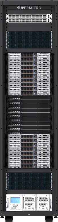 Supermicro NVIDIA GB300 SuperCluster — sıvı-sıvı soğutmalı ölçeklenebilir küme