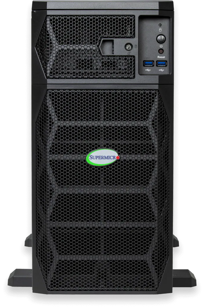 Supermicro Super AI Station ARS-511GD-NB-LCC — NVIDIA GB300 masaüstü AI süper bilgisayarı önden görünüm